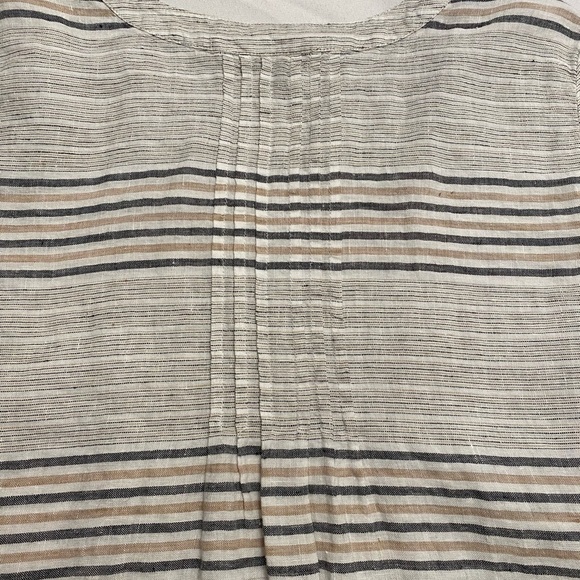 Talbots Womens Striped 100% Linen Tie-Sleeve Gray
Beige Top Size Medium - Picture 9 of 11